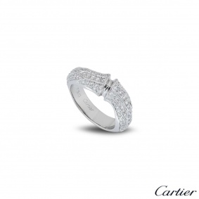 Cartier White Gold Diamond Set Bamboo Ring Cartier White Gold Diamond Set Bamboo Ring